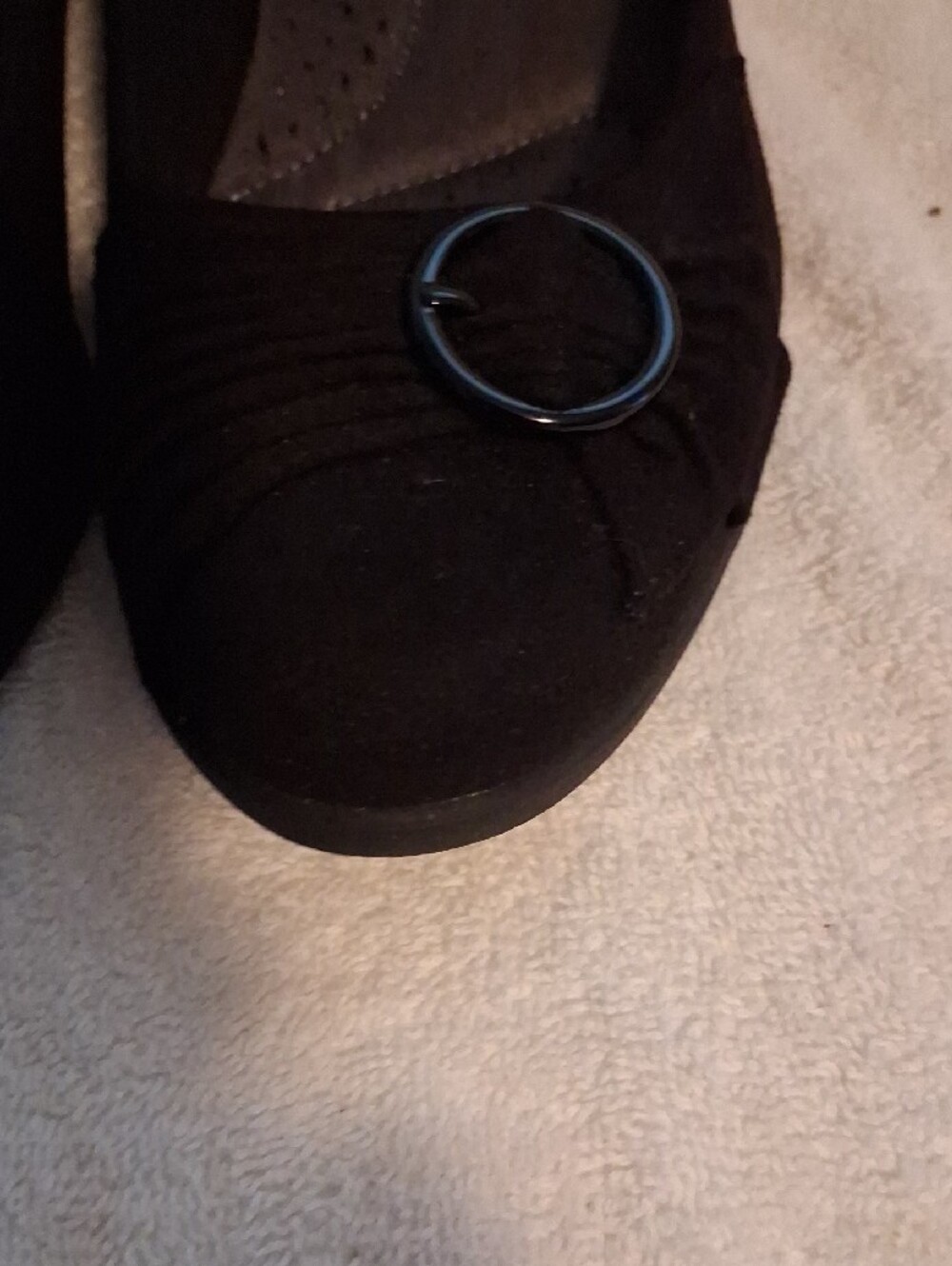 dexflex comfort Black Slip-On Ballet Flats with Decorative Ring - Picture 3 of 11